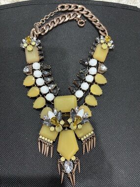 Yellow Statement Crystal Collar Necklace - Women Jewelry